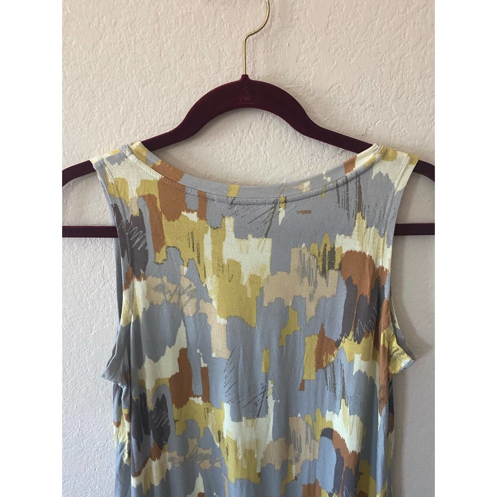 Logo Layers Printed Tank Solid Flounce Hem Bronze… - image 3